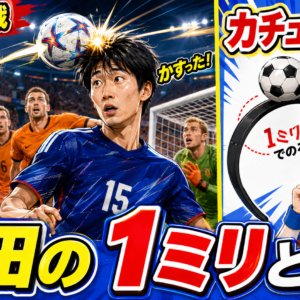 【鎌田の1ミリとは？】元ネタはオランダ戦！カチューシャも話題に